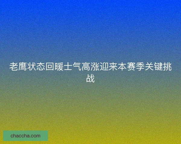 老鹰状态回暖士气高涨迎来本赛季关键挑战 老鹰状态回暖士气高涨迎来本赛季关键挑战